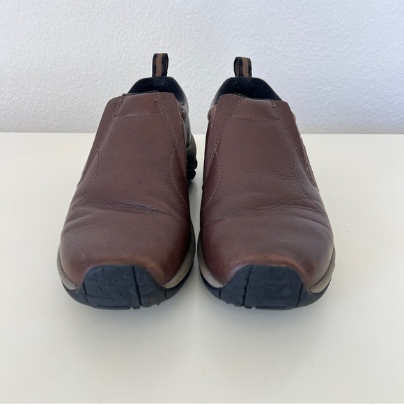 Men’s Merrell Men's Jungle Moc Brown Leather Earth Brown Leather Slide On Shoes - Picture 2 of 7